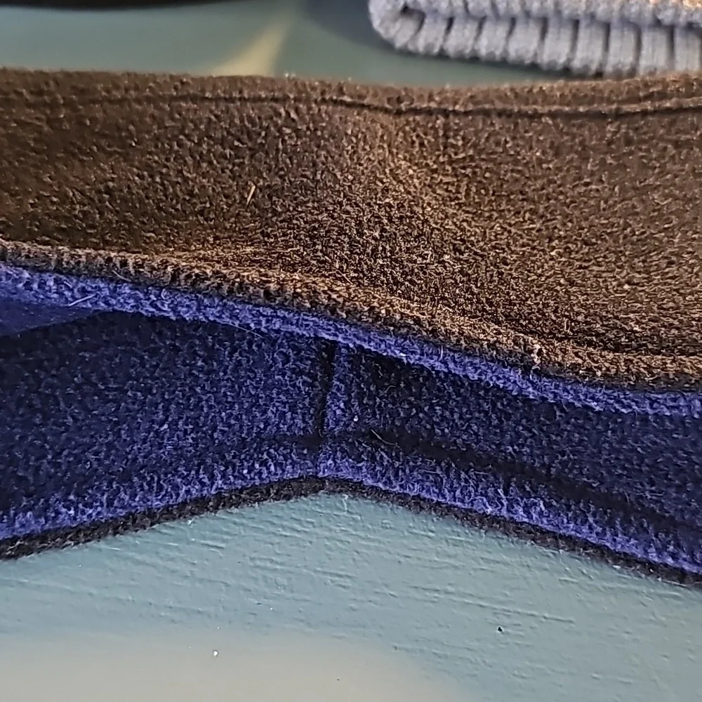 3 winter hats. Gray‎ beanie,  new. Red beanie used, ear muff reversible.